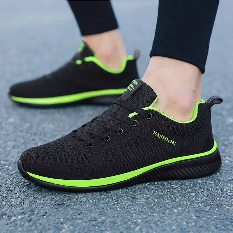 Knit Fabric Lace Up Sneakers - MAEDEF-zapatos deportivos para hombre y mujer,