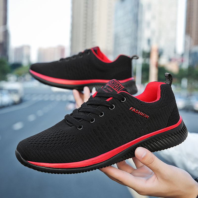 YRZL-Zapatillas deportivas tra - Knit Fabric Lace Up Sneakers reseña y precio